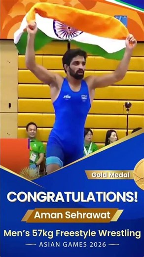 Indian freestyle wrestler Aman Sehrawat won the gold medal in the men's 57kg freestyle wrestling