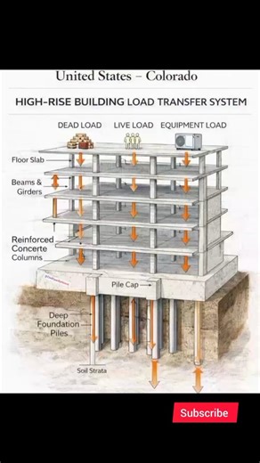 How Load Transfer in High-Rise Building | Dead Load vs Live Load Explained #shorts