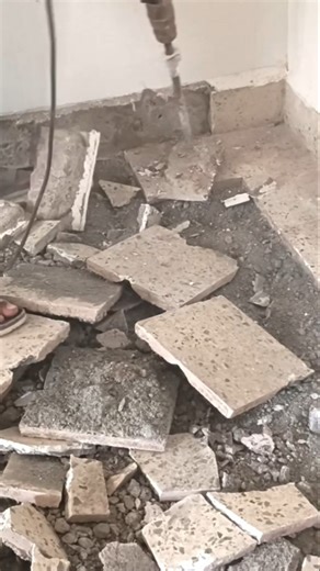 How to Remove Floor Tiles Fast with Breaker Machine#shorts