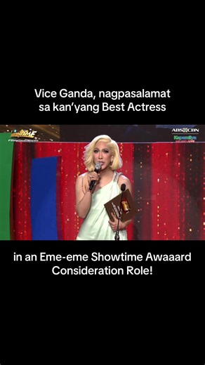 Vice Ganda thanks for Best Actress in a Showtime Award consideration role