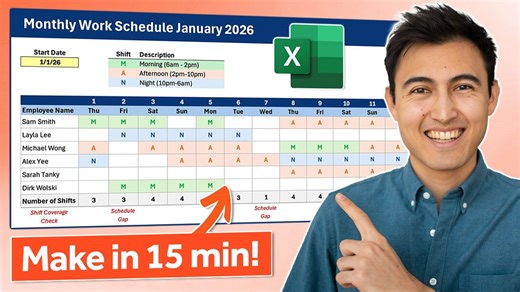 I made an automated work schedule in Excel 📅