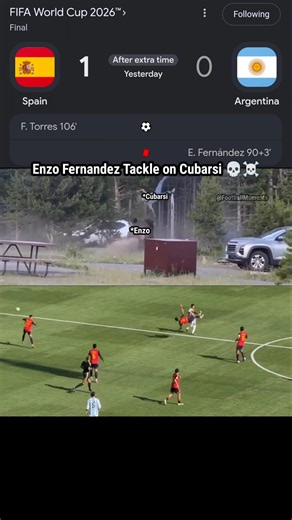 Enzo Tackle on Cubarsi 💀 | Spain 1 0 Argentina #fifaworldcup2026