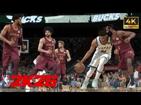 James Harden vs Giannis Antetokounmpo! Cavaliers vs Bucks | NBA 2K26 Sim (Mar 17) 4K Ultra Realistic