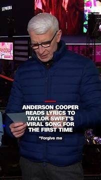 Anderson Cooper reads lyrics to Taylor Swift’s viral song for the first time