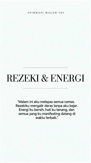 Afirmasi Positif untuk Rezeki Deras & Self Healing