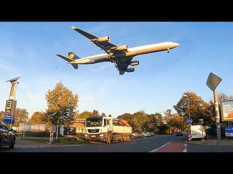 AIRBUS A340-600 LOW LANDING at Düsseldorf - THE LAST A340-600 LANDINGS of Lufthansa in Germany(4K)