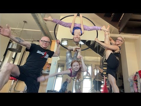 Circus family aerial tricks train with us!!!