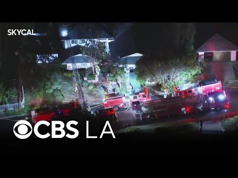 LAFD knocks down fire at Woodland Hills home