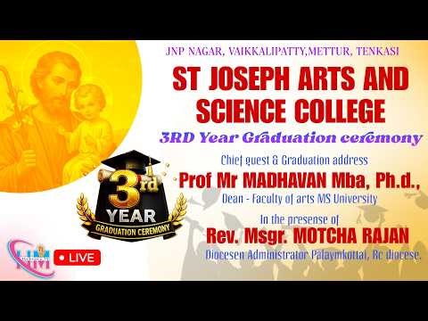 🔴St. Joseph College of Arts & Science 3rd Graduation ceremony Vaikalipatti Mettur Post, Tenkasi Dt .