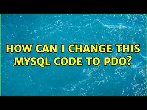 How can i change this mysql code to pdo? (3 Solutions!!)