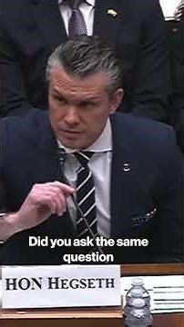 Hegseth Snaps at Lawmaker Over Trump's Mental Stability #shorts