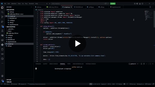 Web Scraping IMDb Top 250 Movies with Python and Selenium | Dhananjay R posted on the topic | LinkedIn