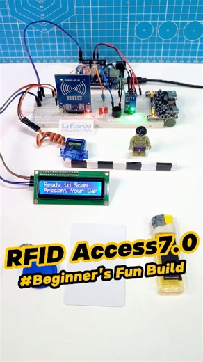 This Arduino Door Unlocks with RFID… Unless There’s Fire! 🔥🔒 #arduino