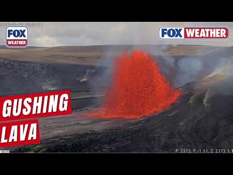 Lava Gushes Out Of The Mount Kīlauea Volcano In Hawaii