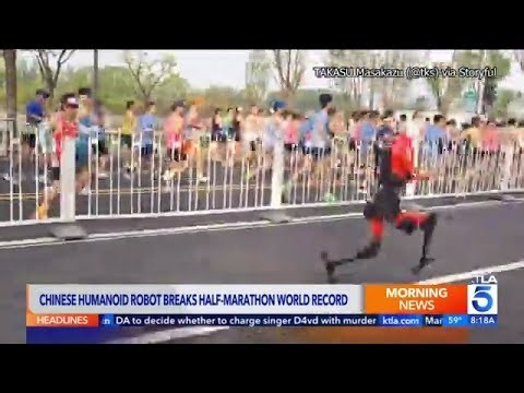 Robot breaks half-marathon record in Beijing
