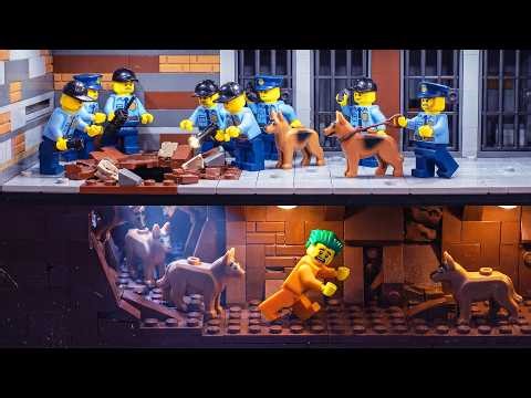 Hidden LEGO City Breakout: No Escape Above, So Dig Underground! Lego Stop Motion Animation