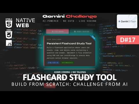 ASMR Coding: Build a Persistent Flashcard Study Tool from Scratch (Challenge from AI)