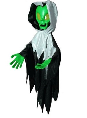 UFO Alien Hanging Decoration Halloween Prop Lights Up Talks 42 in | eBay