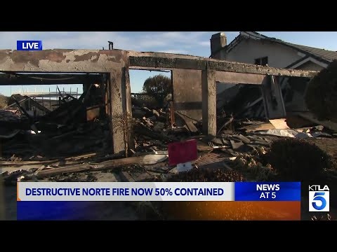 Destructive Norte Fire now 50% contained
