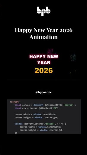 Happy New Year 2026! 🎆 Explosive Firework Display with Pure JavaScript! ✨