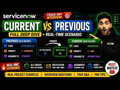 ServiceNow Current vs Previous Explained 🔥 Real-Time Interview Scenario + MNC Use Cases