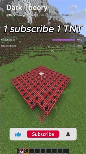 1 Subscriber = 1 TNT Exploding! 🧨 #minecraft #shorts #minecraftshorts