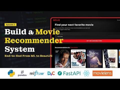 EP 2: MLflow and DVC Pipeline | Build a Movie Recommender System (ML to ReactJS)