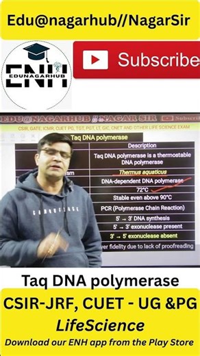 Taq DNA Polymerase: The Most Important PCR Enzyme //By Nagar Sir