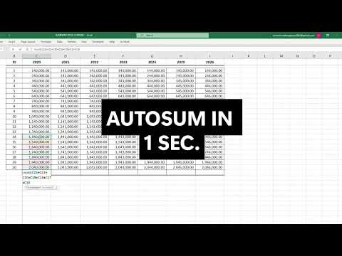 Excel Shortcut! Instant Autosum Tagalog Tutorial Series for Beginners