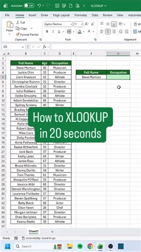 How to XLOOKUP in just 20 seconds‼️