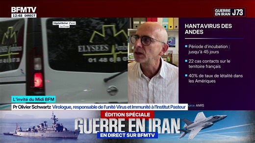 Hantavirus: "À la différence du coronavirus, il est probable qu'il faille un contact très proche entre humain pour qu'il y ait contamination", déclare Pr Olivier Schwartz, virologue