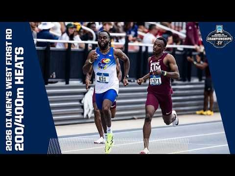 Every men's 200 and 400m heat from the 2026 NCAA Division I West First Round track and field meet