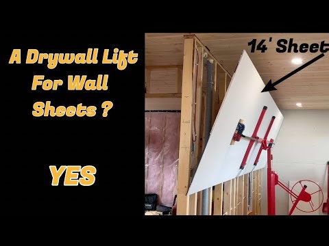 Using a drywall lift to hang wall sheets