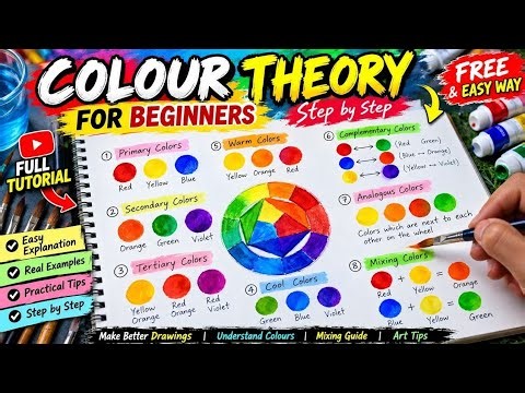🎨 Colour Theory for Beginners | Color Wheel & Colour Mixing Step by Step |Easy Art Tutorial#tutorial