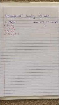 Quick Polynomial Long Division