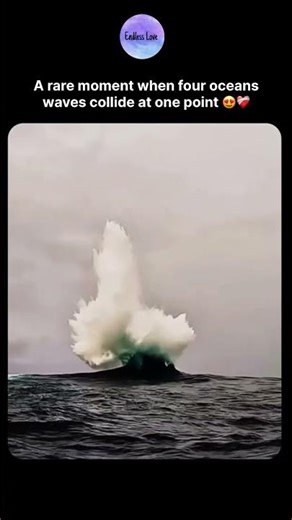 A rare moment when four oceans waves collide at one point 😍