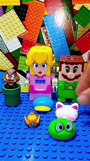 Lego Luigi Frog & Lego Princess Peach changed Power suit up SA42 #fyp #lego #toys #trending #funny
