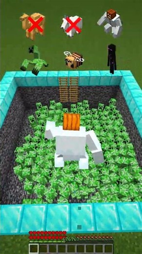 Which Minecraft Mob Can Survive Creeper Pit? 🤯#braingames