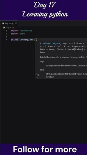Day 17/100 How to Open Links Automatically Using Python #100daysofcode #python #learningpython