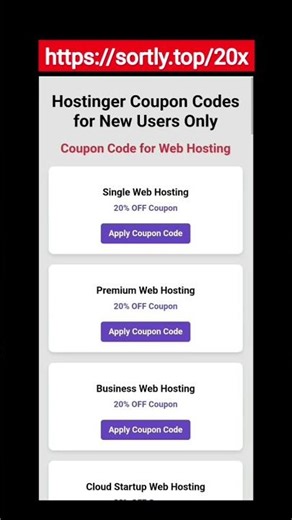 Hostinger Coupon Code 2026 - Hostinger Cloud Hosting, VPS Hosting, Web Hosting Discount Coupon Code
