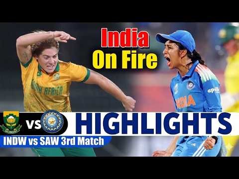 Full Highlights | India W Vs South Africa W | 3rd ODI Match 2026 | Ind Vs Vs Sa Highlights