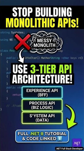Stop Building Monolithic APIs! Use 3-Tier API Architecture in .NET 8 | Design Web APIs