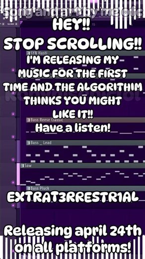 EXTRAT3RRESTR1AL - Releasing April 24th! #alien #scenecoretypebeat #music #musican #newsong #yay