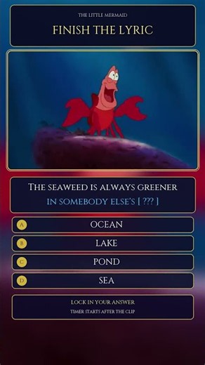 Disney Lyric Quiz: Can You Finish the Line in The Little Mermaid? 🧜‍♀️🌊 #disney #quiz