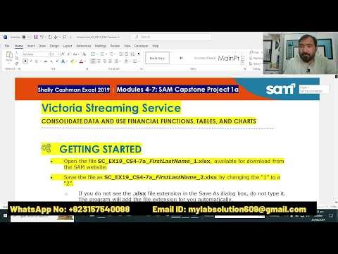 Shelly Cashman Excel 2019 Modules 4-7 SAM Capstone Project 1a | Victoria Streaming Service