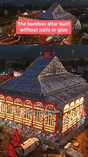 World's largest bamboo altar built without nails or glue #hongkong
