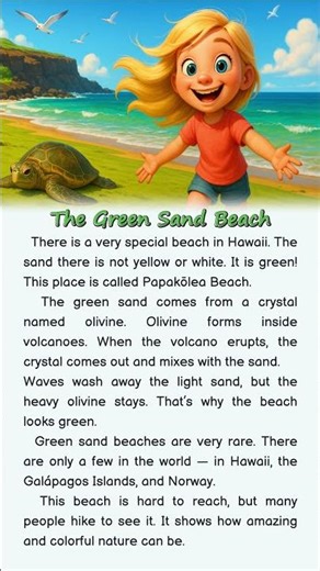 🌿 "The Beach Where Sand Is Made of Volcanoes"(Only 2 in the World!) #scienceforkids #englishforkids