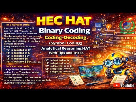HEC HAT: Binary Coding With Symbols in Coding-Decoding series with Tips & Tricks 2025 #HecHat
