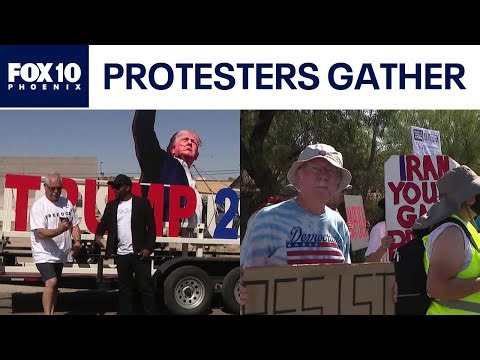 Donald Trump visit: Protesters, supporters gather | FOX 10 Phoenix