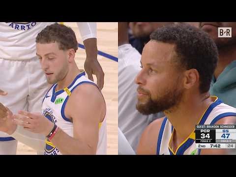 Brandin Podziemski Does Steph Curry's 4-Point Play Celebration